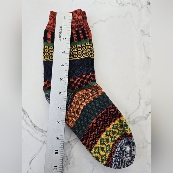 Bohemian | Granola orange yellow maximalist print Gorpcore tube socks - Picture 5 of 7